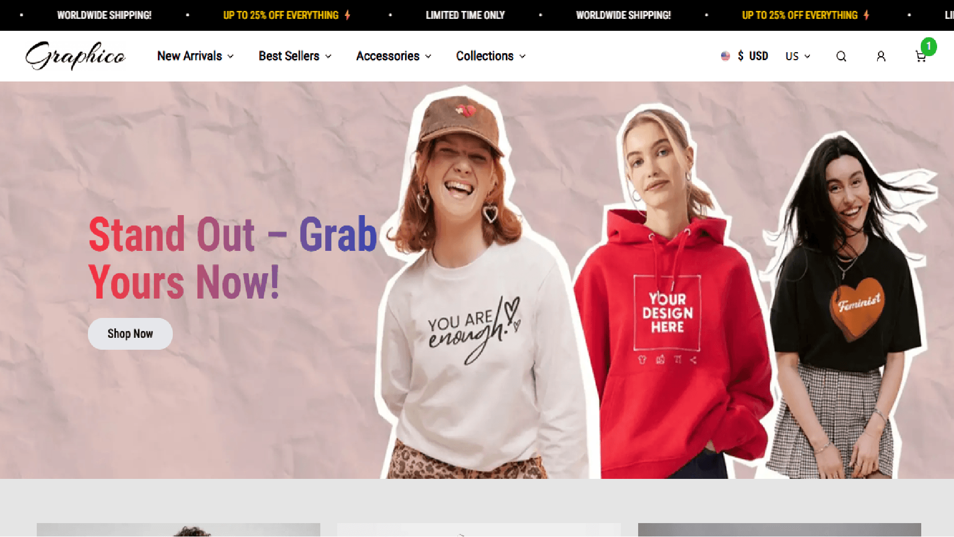 An image of the Graphico Ecommerce project.